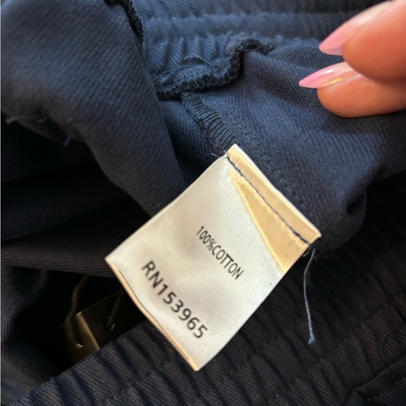 NWT Area Stars Navy Blue Cotton Ali Utility Raw Hem Ankle Pants - Picture 3 of 8